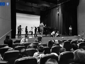 Children performing on stage